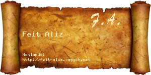 Feit Aliz névjegykártya